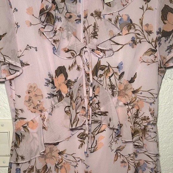 AMERICAN RAG Lavender Floral Prairie Wrap Maxi Dress Size Medium - Picture 4 of 10